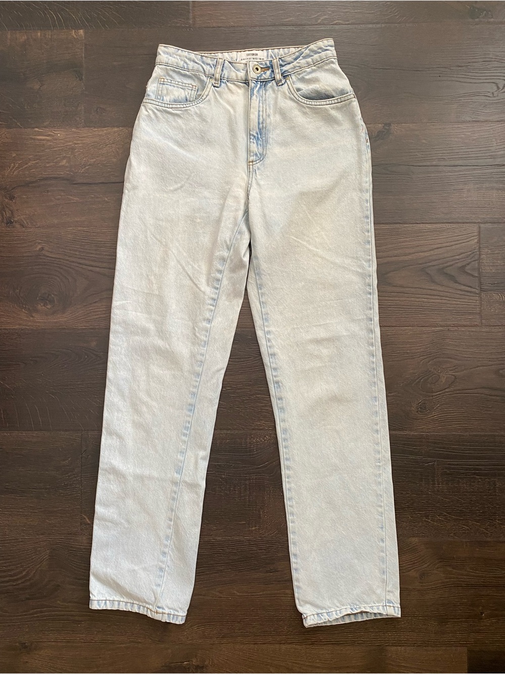 Cotton On Long Straight Leg Jeans Light Wash High Rise Size 4 US